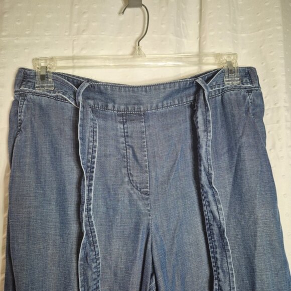 Talbots Women's Wide Belted Ankle Pants - Kali Wash - Picture 5 of 12